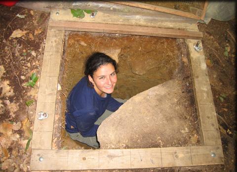 Corrie Blodgett in a quantitative soil pit